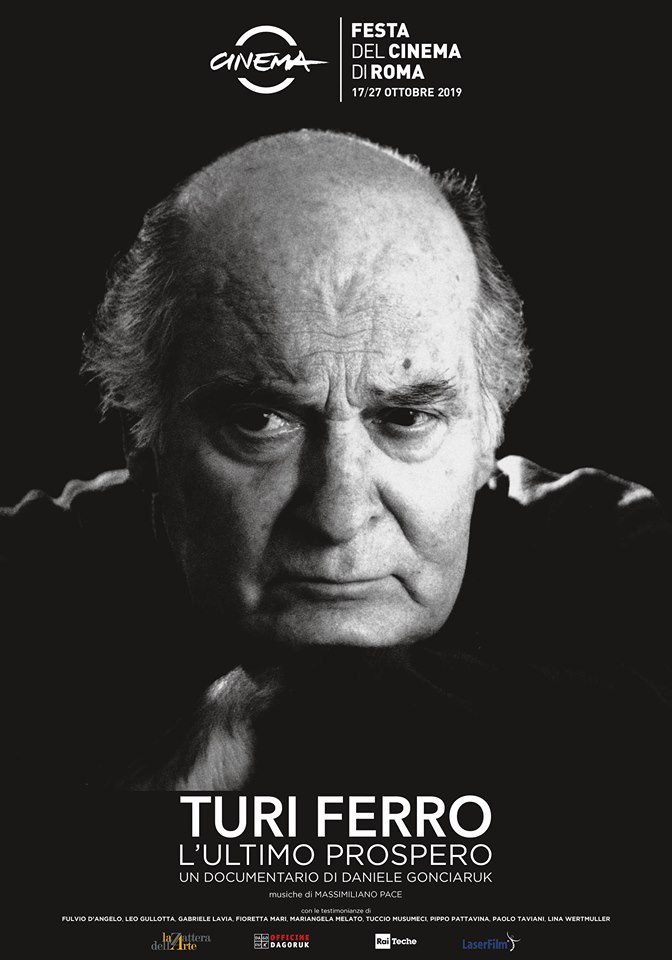 Locandina di "Turi Ferro - L'ultimo Prospero", documentario di Daniele Gonciaruk